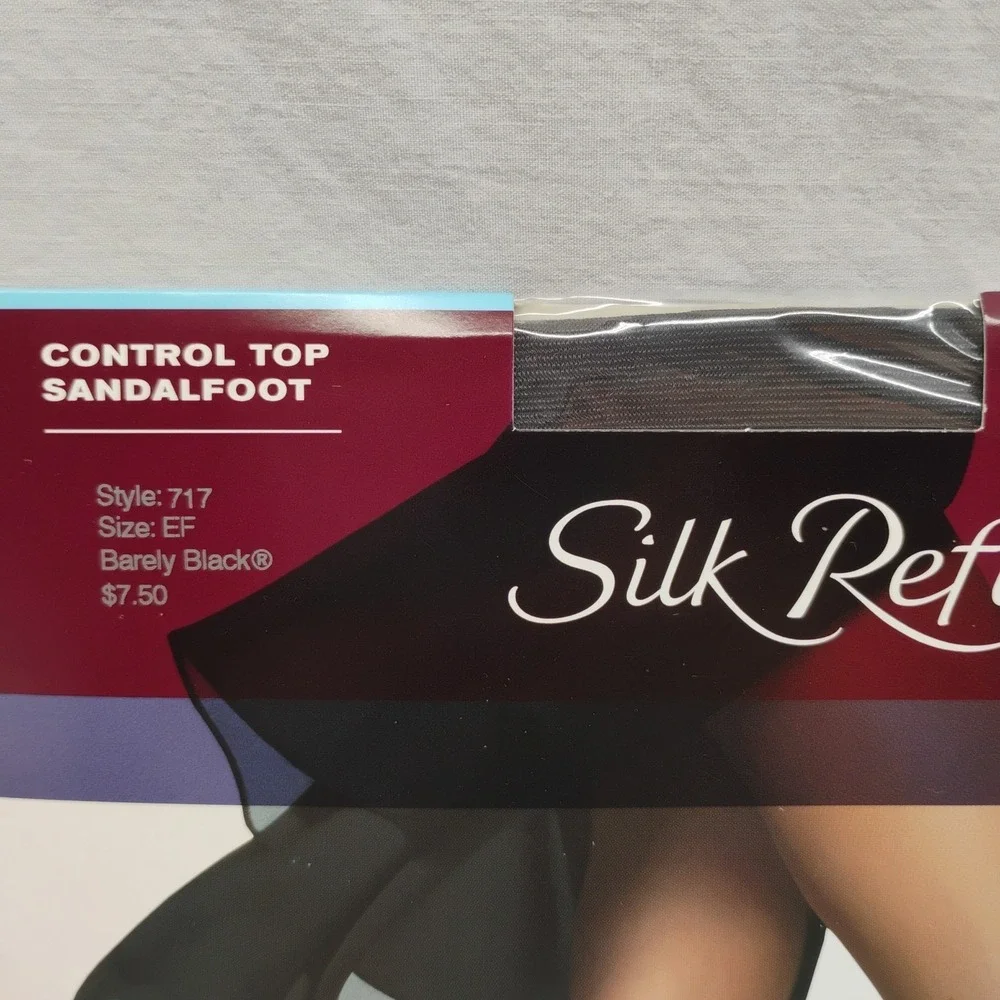 Hanes Silk Reflections Queen XL EF Barely Black Cool Comfort Panty & Leg 717 Y2K